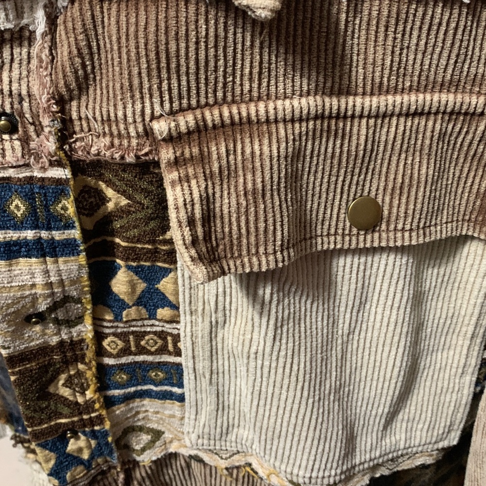 Patchwork Corduroy Jacket - Multicolor - image 5